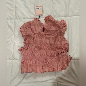 Missguided crop top smocked shirred